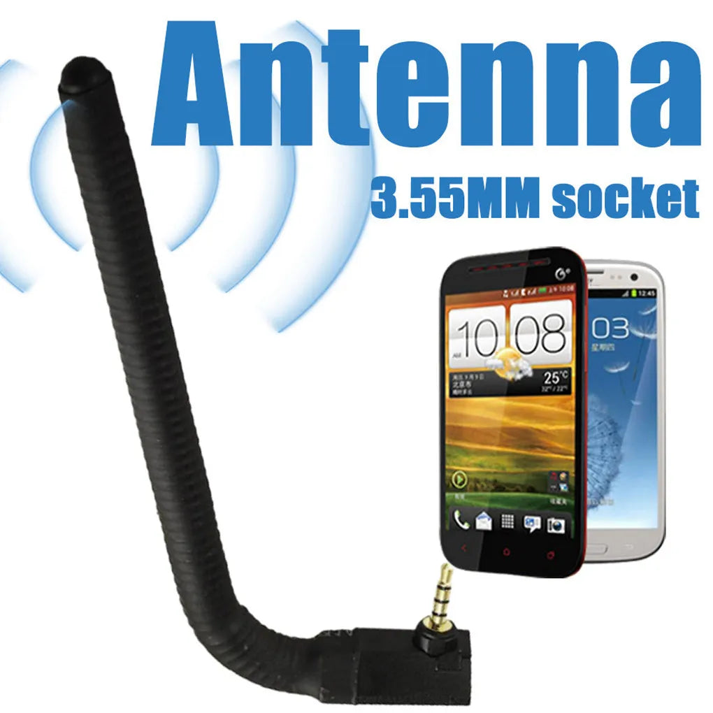 Black mobile phone signal booster antenna with magnetic mounting base, 13.6 cm long for 4G LTE networks