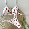 Women's printed bikini swimsuit with quick-dry fabric shown in available colours
