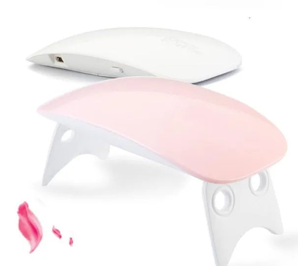 LED nail light therapy machine USB portable 6W pink white compact ABS