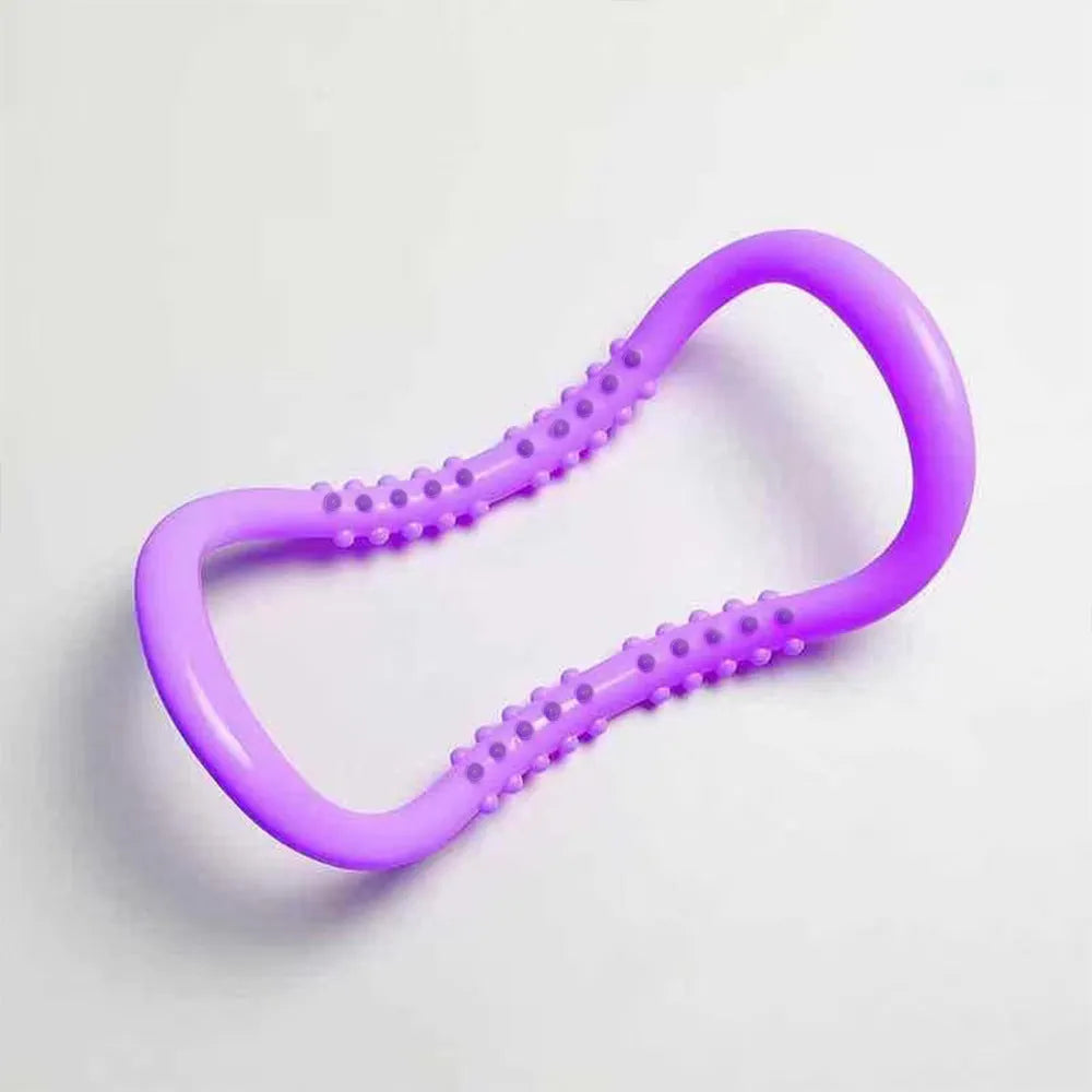 PP material yoga ring stretching bracelet in blue, pink, or purple colour for pilates and flexibility training
