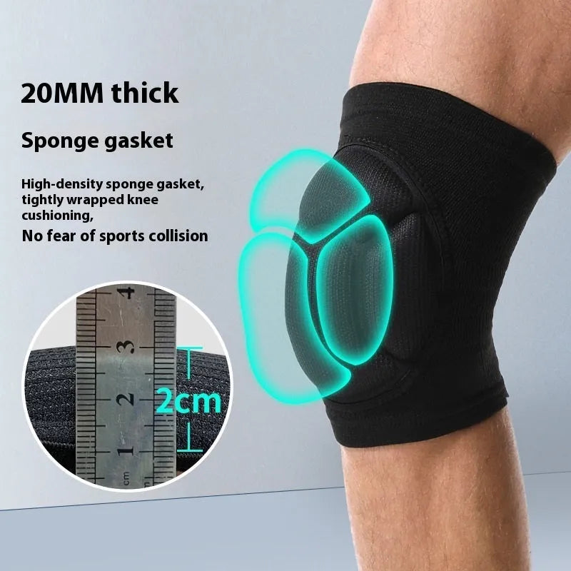 Black and blue thick sponge volleyball and dance kneepad for knee protection.