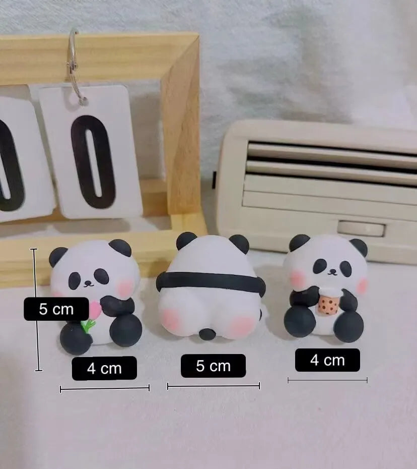 Cute panda car vent perfume decoration in one of three designs: Milk Tea Panda, Flower Panda or Back Panda