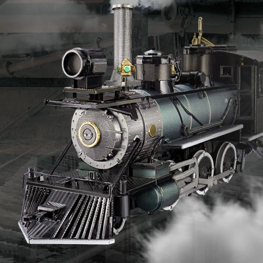 Metal colour printing assembled model puzzle toy MG steam locomotive brass stainless steel 17x5x8cm