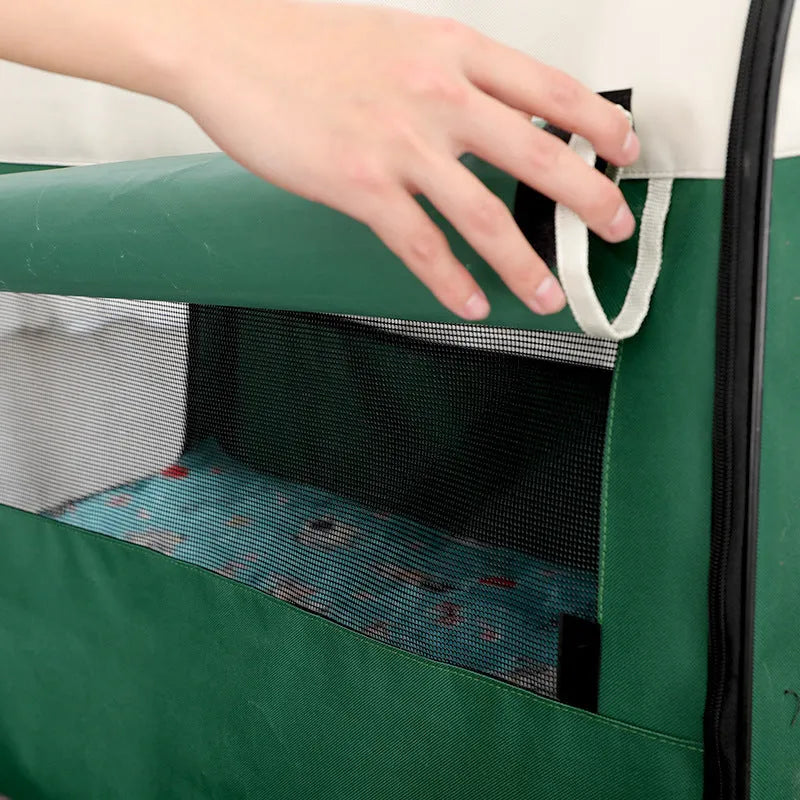Green warm dog kennel tent in breathable anti-mosquito composite fabric lamb cashmere, sizes S to XL