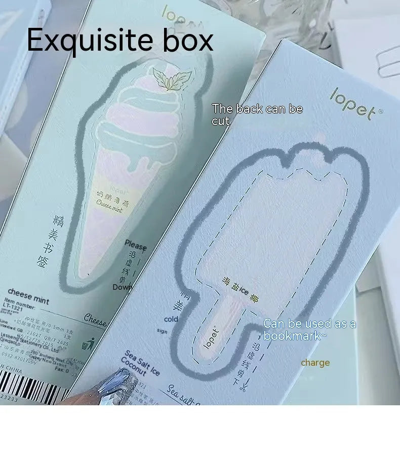 Four Ice Cream Sponge Press neutral pens with 0.5mm tips in Cheese Mint and Sea Salt Ice Cup colours
