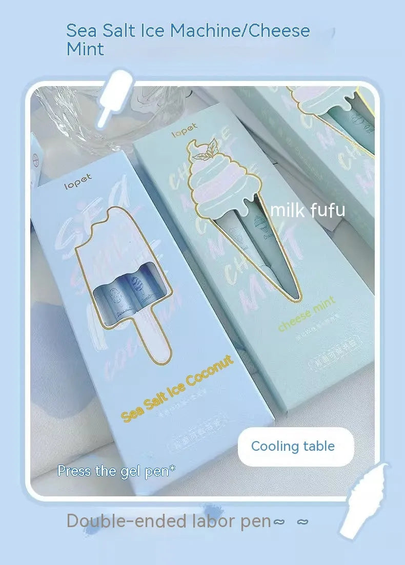 Four Ice Cream Sponge Press neutral pens with 0.5mm tips in Cheese Mint and Sea Salt Ice Cup colours