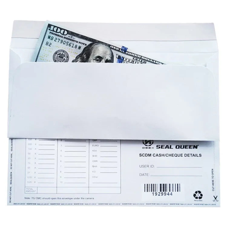 Blue anti-opening self-adhesive confidential envelope measuring 105mm by 240mm with tamper-evident seal