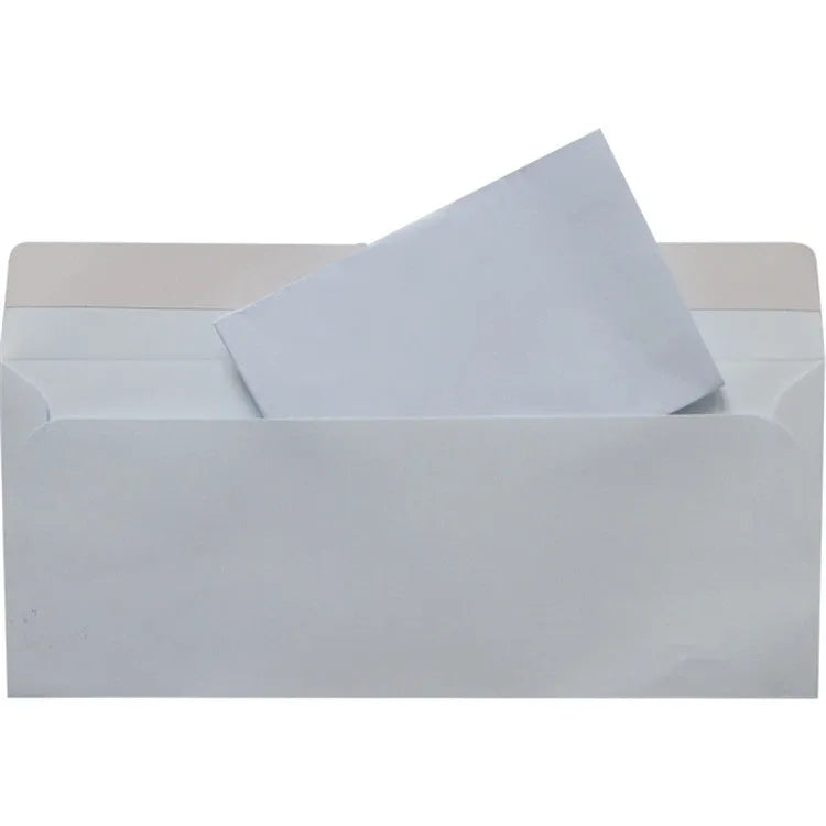 Blue anti-opening self-adhesive confidential envelope measuring 105mm by 240mm with tamper-evident seal