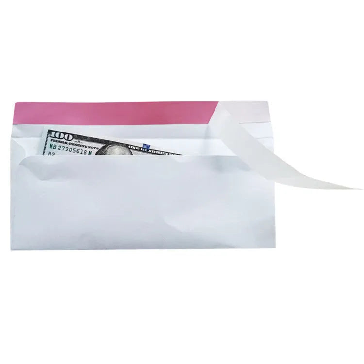 Blue anti-opening self-adhesive confidential envelope measuring 105mm by 240mm with tamper-evident seal