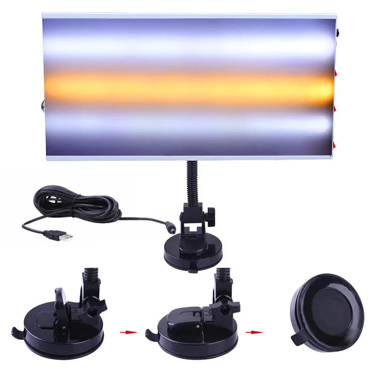 White car dent repair detector kit with concave inspection light for automotive bodywork