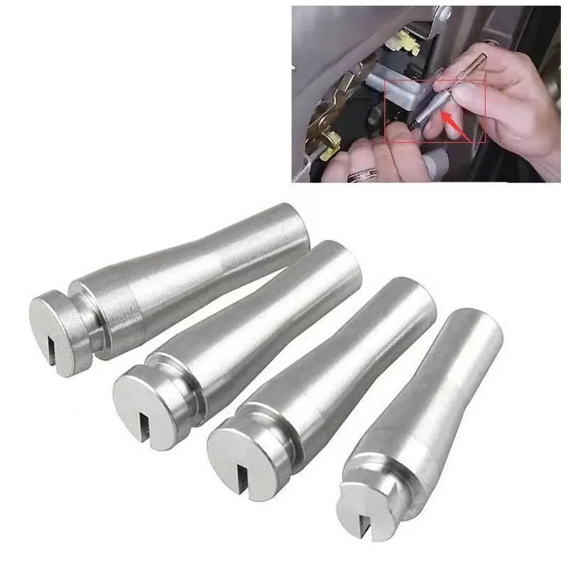 Four silver aluminium car lock cable parts for Ford F150 F250 F350 truck door latch repair