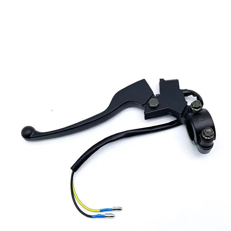 Aluminium motorcycle brake handle assembly with integrated power cut-off switch and 22mm thickness