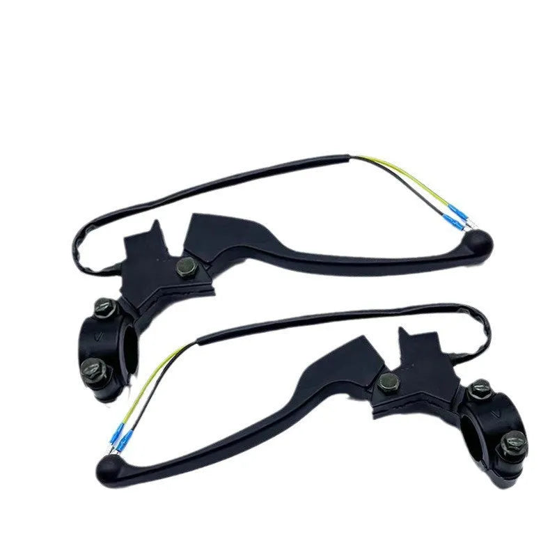 Aluminium motorcycle brake handle assembly with integrated power cut-off switch and 22mm thickness
