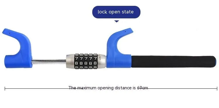 Car steering wheel U-lock with combination dial in alloy steel construction