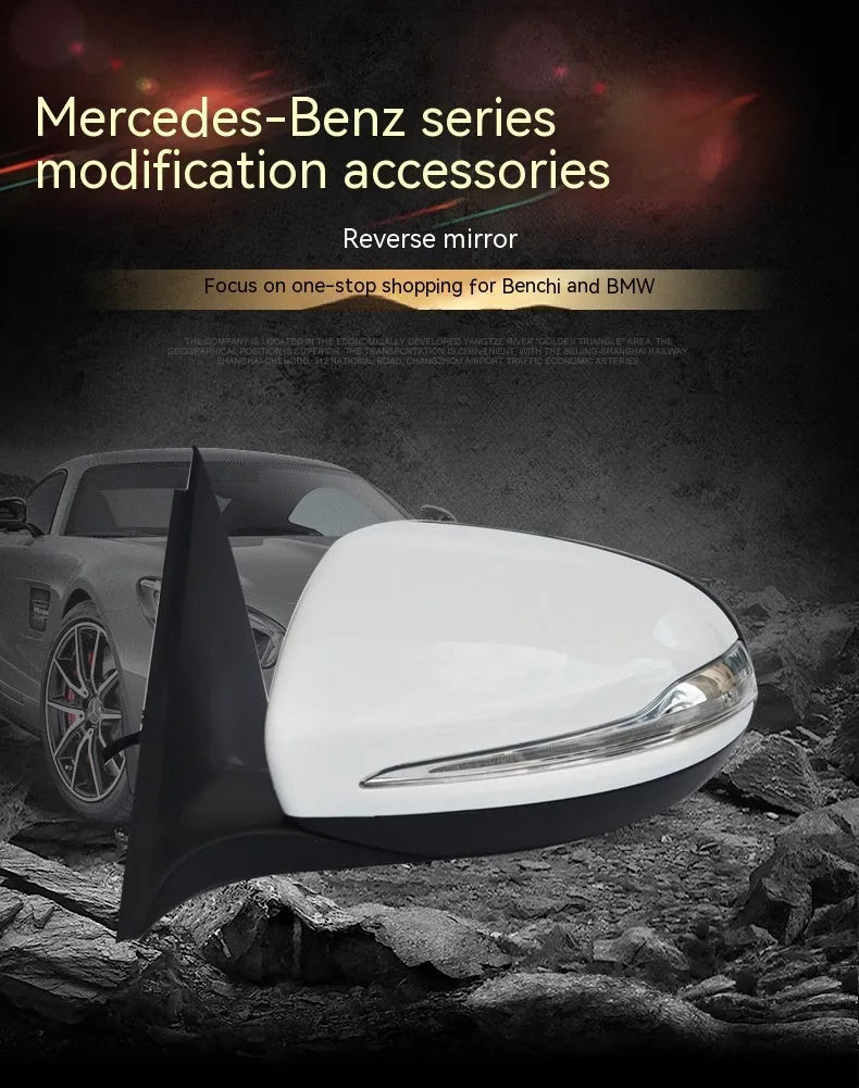 Mercedes-Benz C-Class W205 rearview mirror assembly replacement part with ABS shell