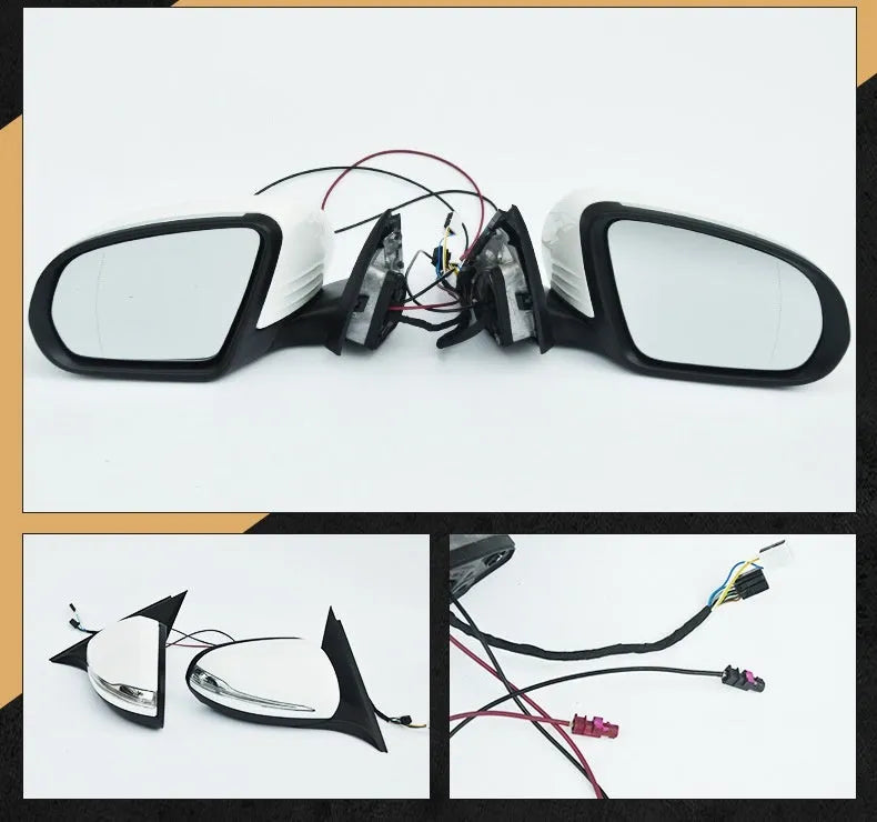Mercedes-Benz C-Class W205 rearview mirror assembly replacement part with ABS shell