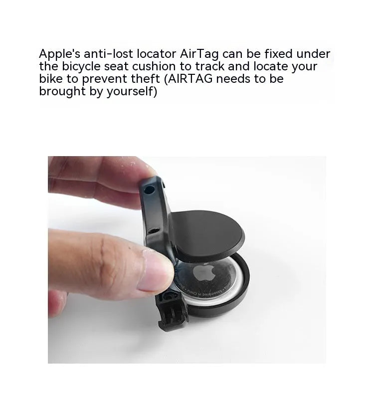 Black ABS plastic bicycle GPS tracker mounting bracket with anti-theft bolts for seat bow installation