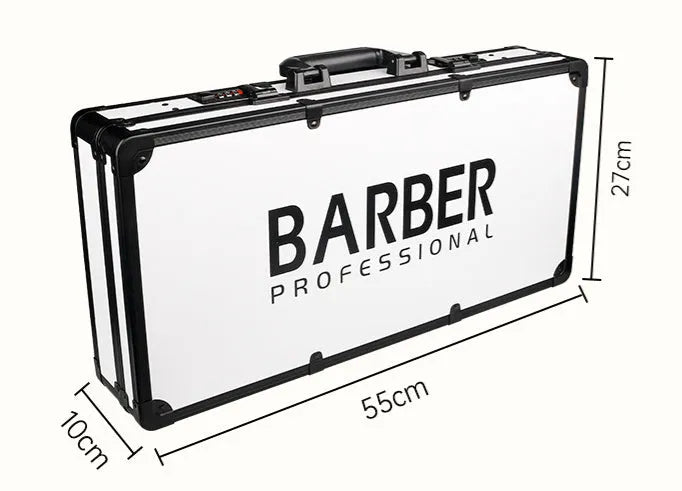 PVC suitcase-style storage box for hairdressing tools in black, gold or white colour options