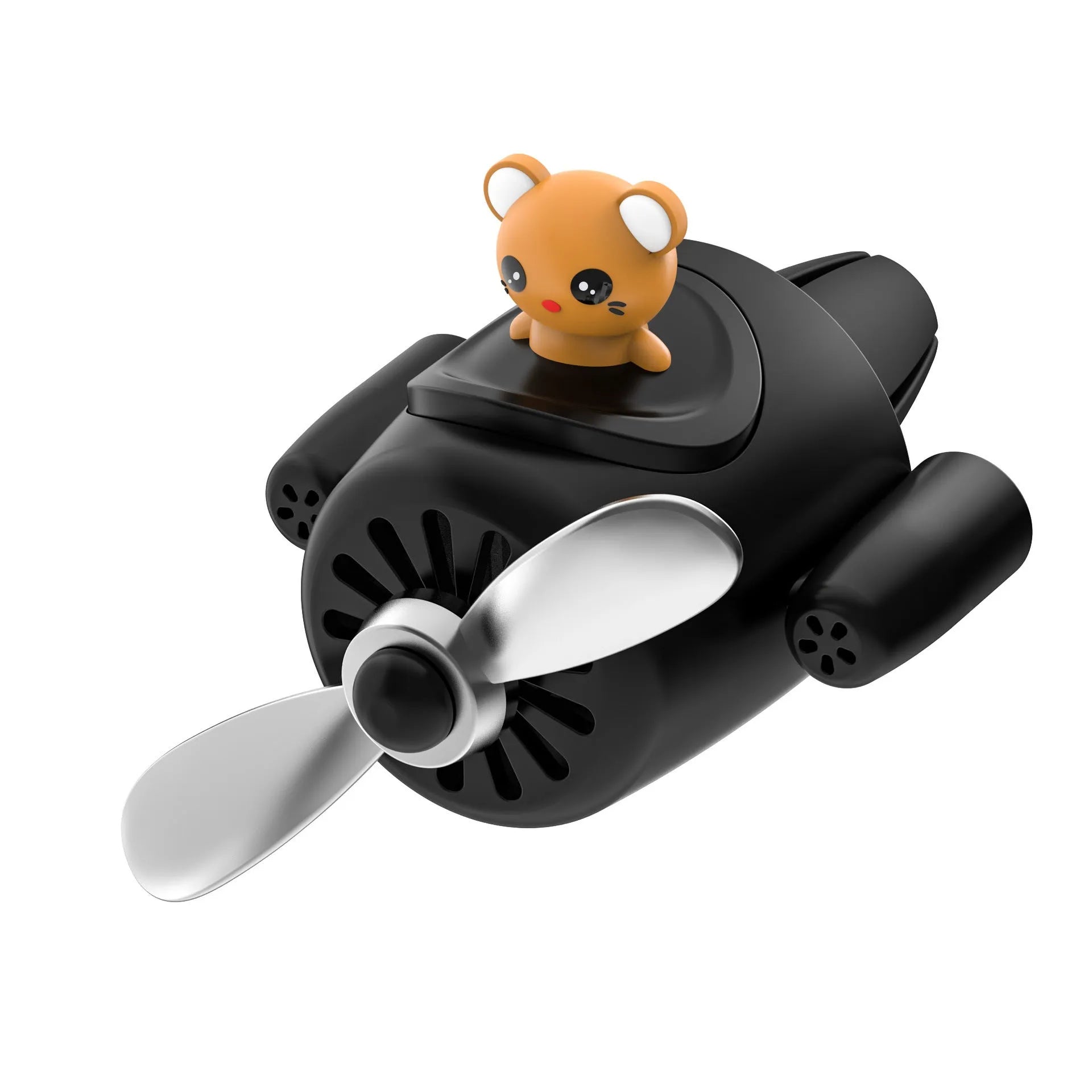 Cartoon aeroplane-shaped plastic clip for car air vent with fragrance pads