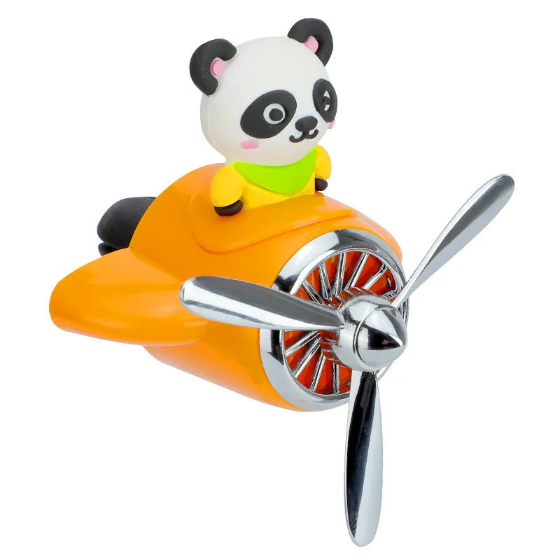 Cartoon aeroplane-shaped plastic clip for car air vent with fragrance pads