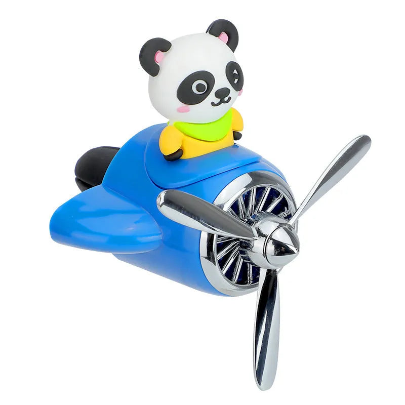 Cartoon aeroplane-shaped plastic clip for car air vent with fragrance pads