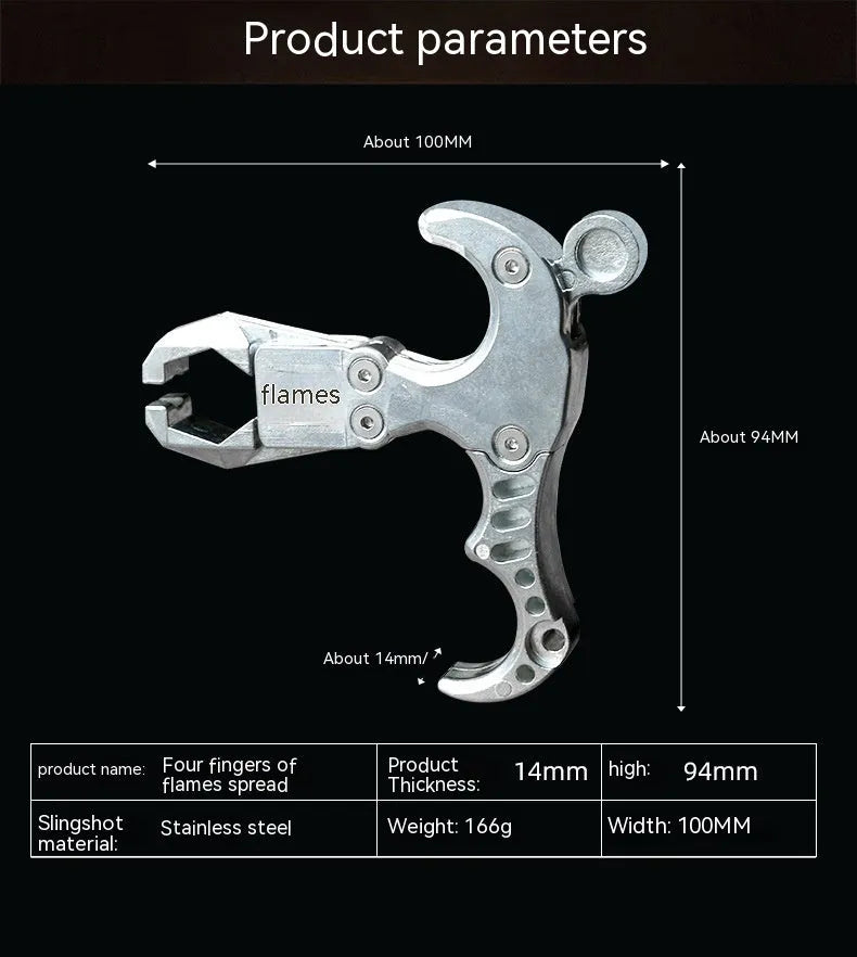 Zinc alloy archery release aid with two-axis harpoon clip and stainless steel spring mechanism