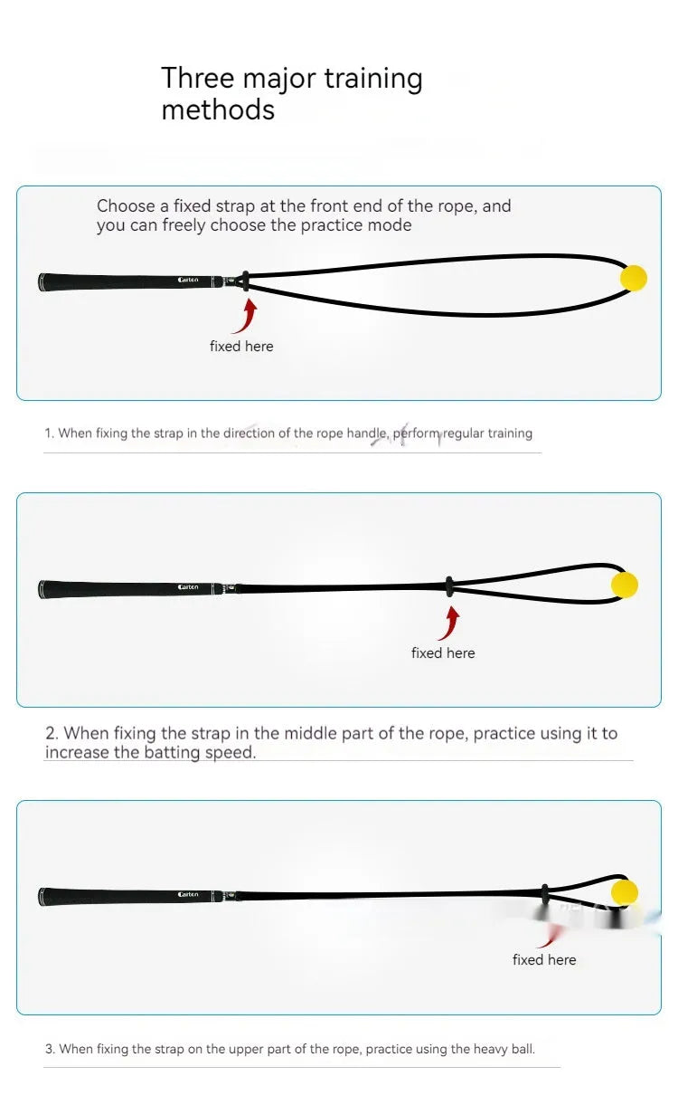 Black silicone elastic golf swing correction training rope for physical practice