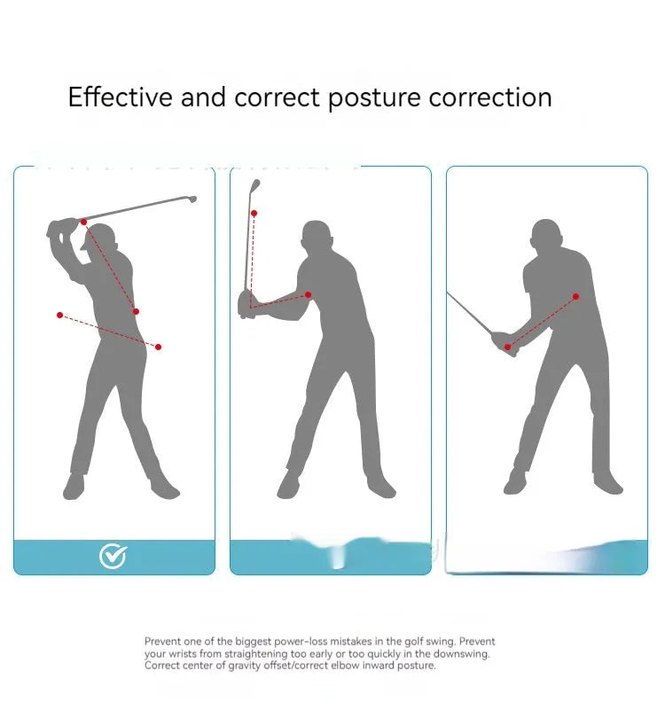Black silicone elastic golf swing correction training rope for physical practice
