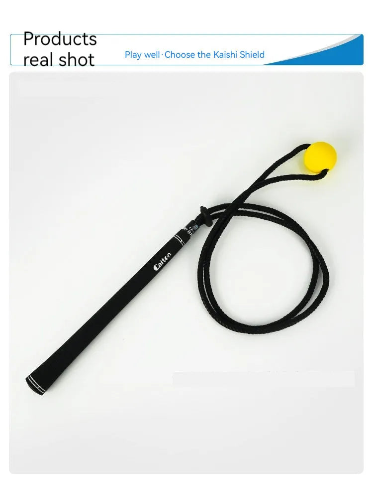 Black silicone elastic golf swing correction training rope for physical practice
