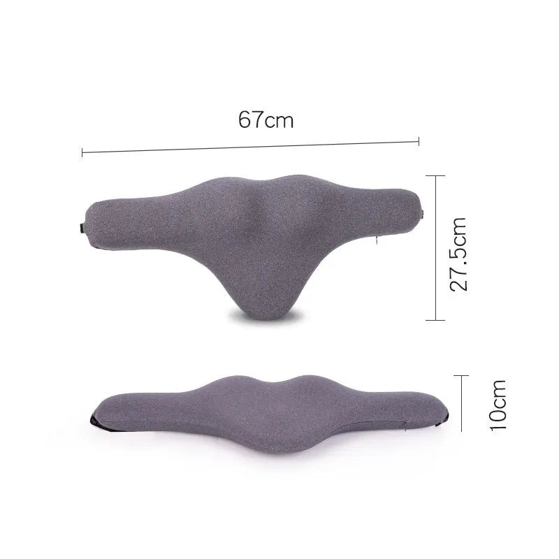 Car neck memory foam pillow in dark gray colour for automotive headrest support