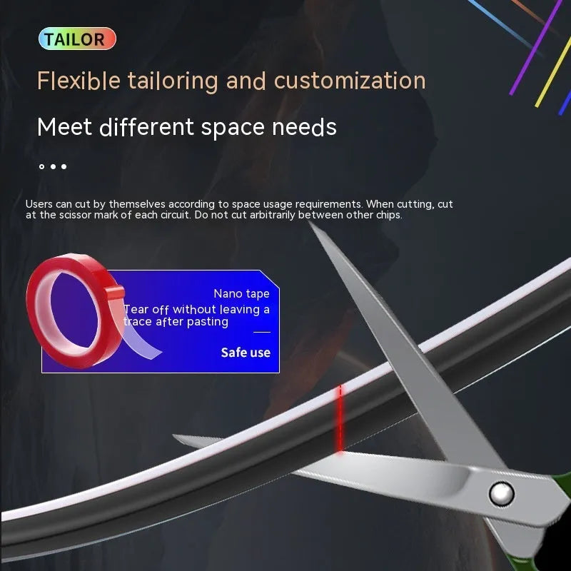 Car interior ambient lighting kit with remote control and app connectivity