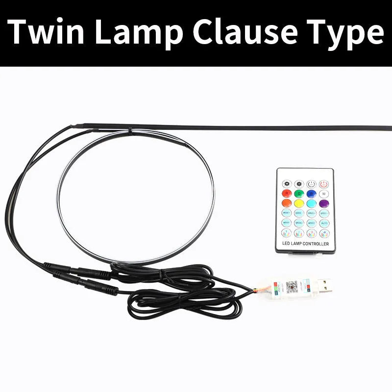 Car centre console ambience light with aluminium alloy strips and remote control