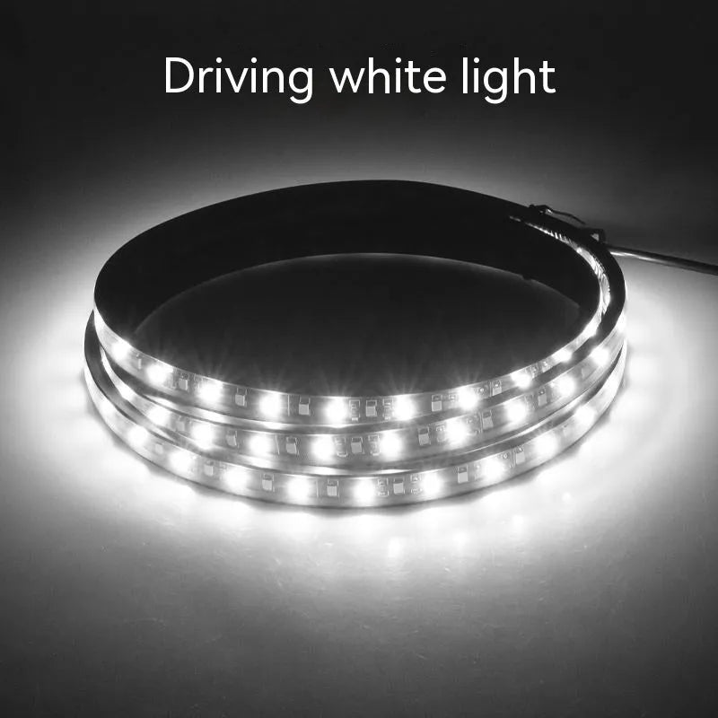 Yellow LED pedal streamer light lamp with side steering streamers for bicycles