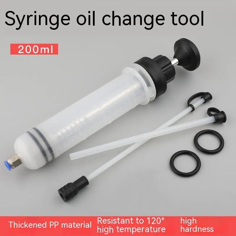 Manual oil pumping machine syringe tool with PP barrel for suction and injection of engine fluids
