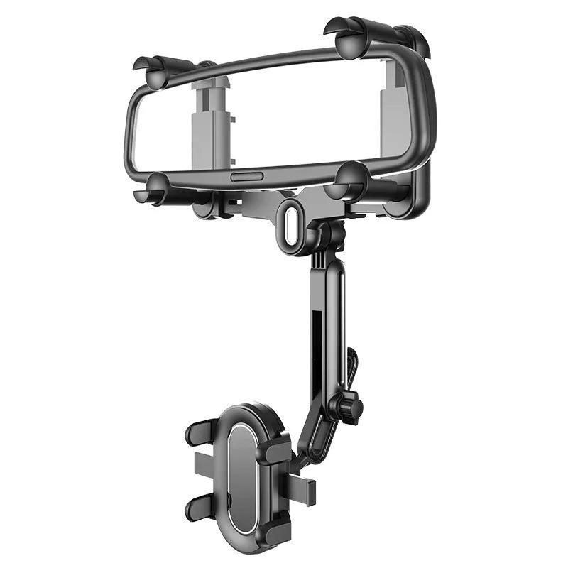 Rear view mirror bracket phone holder with retractable arm for 4.0-7.0 inch mobile phones