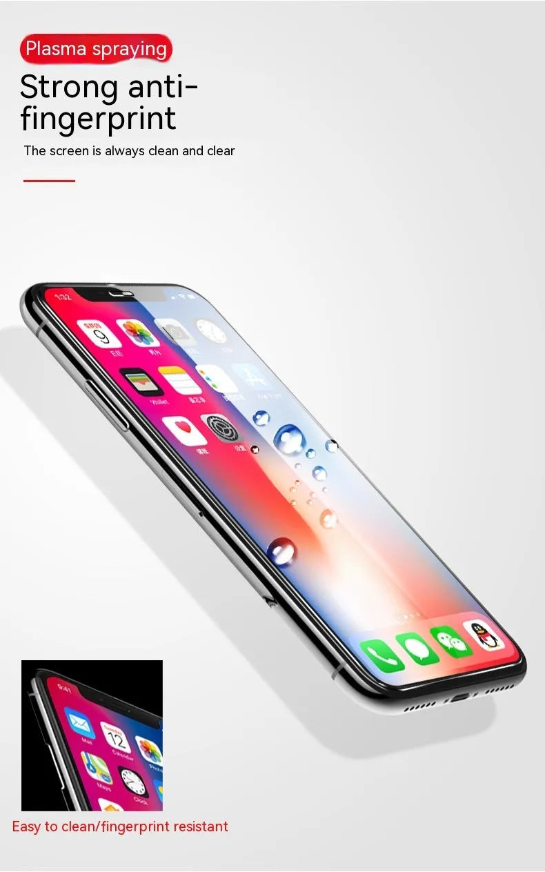 HD tempered glass screen protector for Samsung phones showing fullscreen coverage
