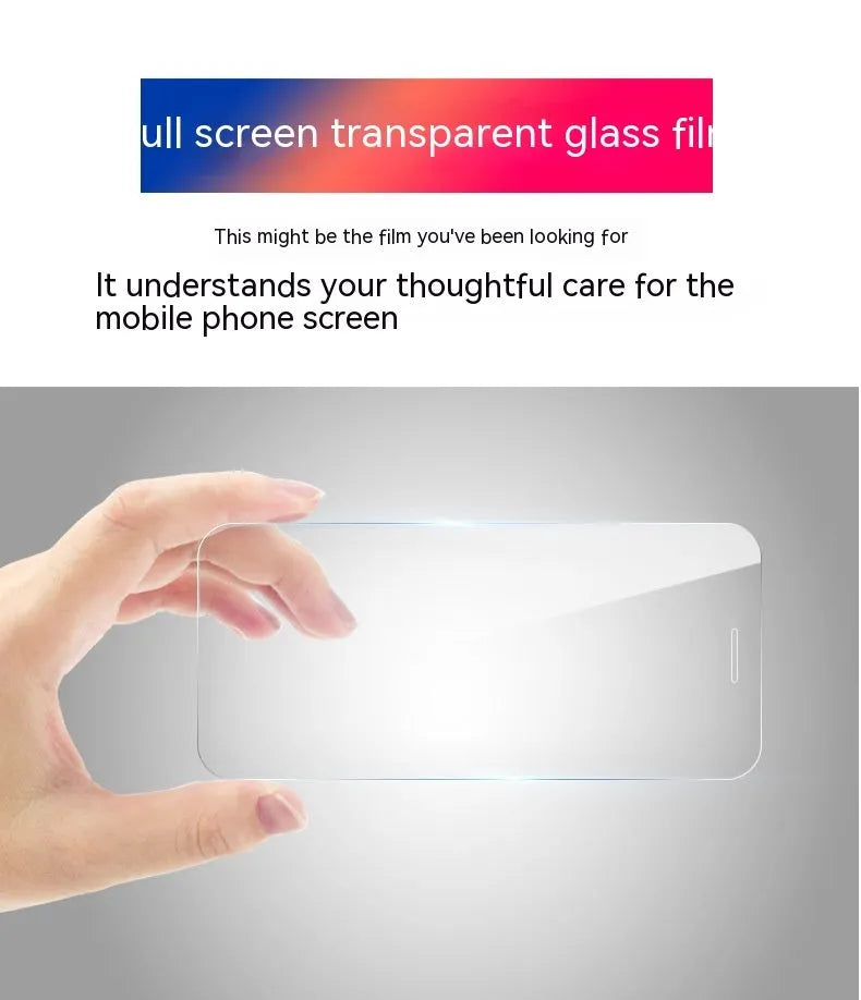 HD tempered glass screen protector for Samsung phones showing fullscreen coverage