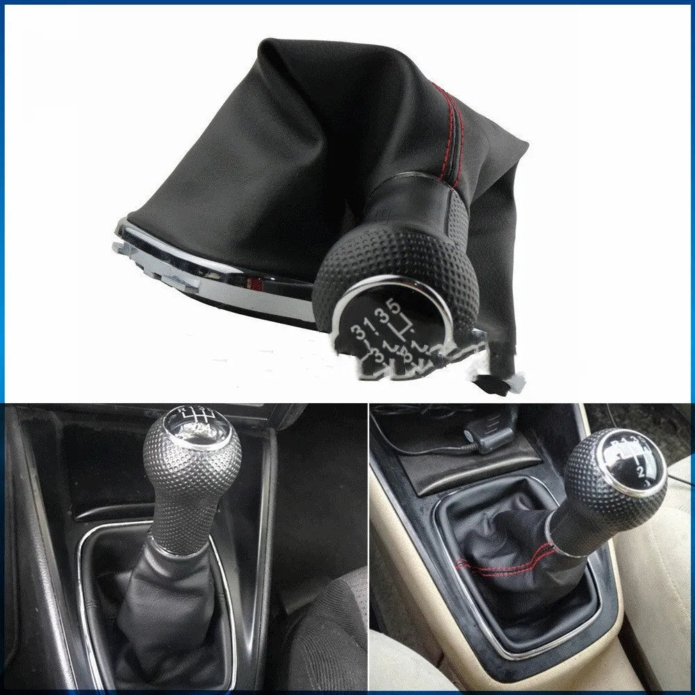 Volkswagen Mk4 6-speed manual gear shift knob with silver frame and black line detailing