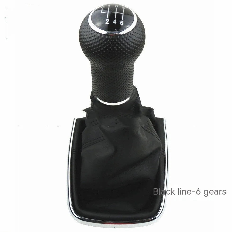 Volkswagen Mk4 6-speed manual gear shift knob with silver frame and black line detailing