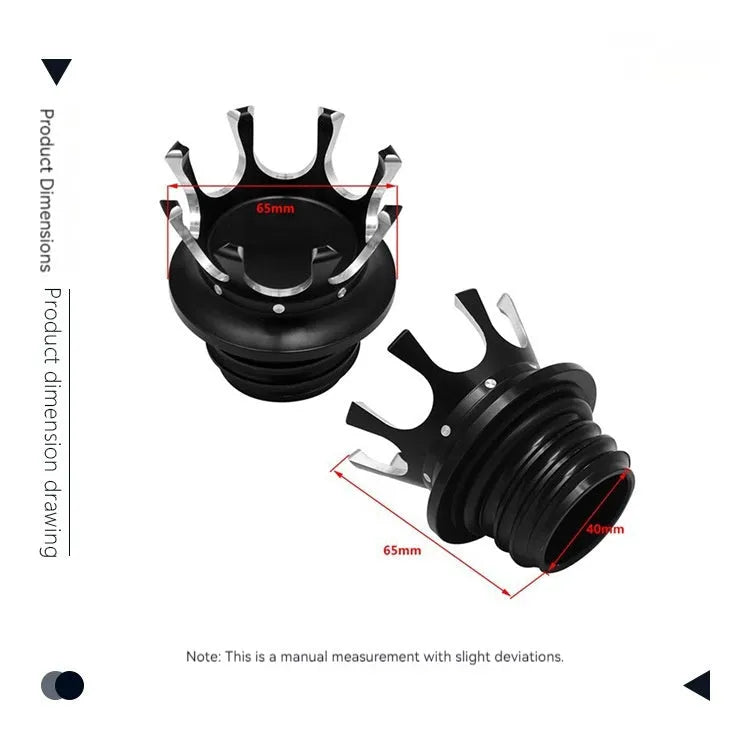 Aluminium alloy fuel tank cap for Harley Davidson motorcycles in five colour options