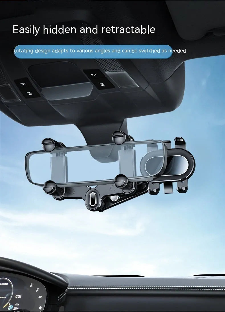 Black ABS universal rear view mirror bracket with folding rod for 7th generation cars