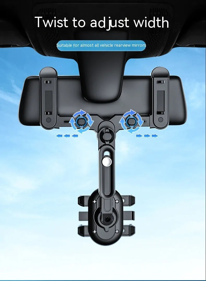 Black ABS universal rear view mirror bracket with folding rod for 7th generation cars