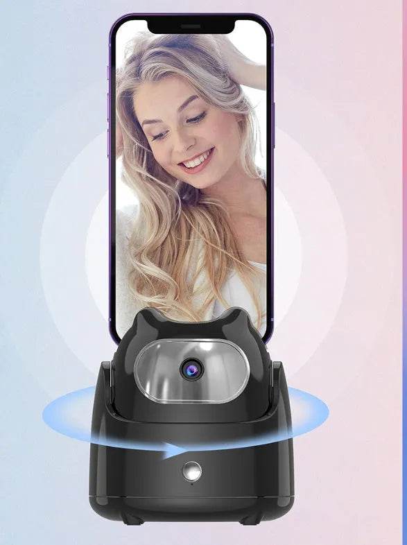 AI face recognition 360-degree rotating camera head for vlog shooting, Q5 Black or Q5 White, with TP-C data cable