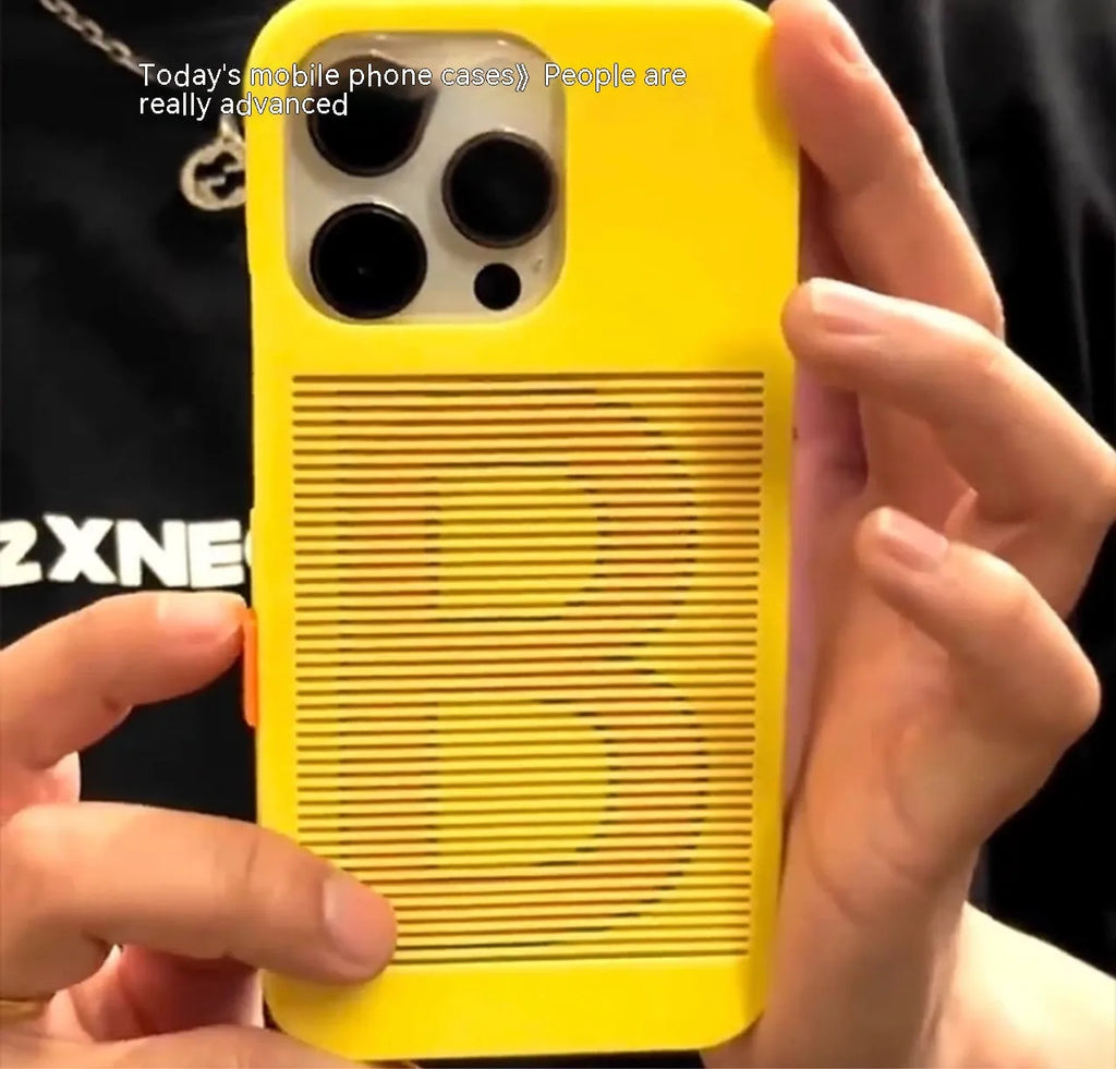 Frosted hard phone case for iPhone with international gesture print and yellow accent