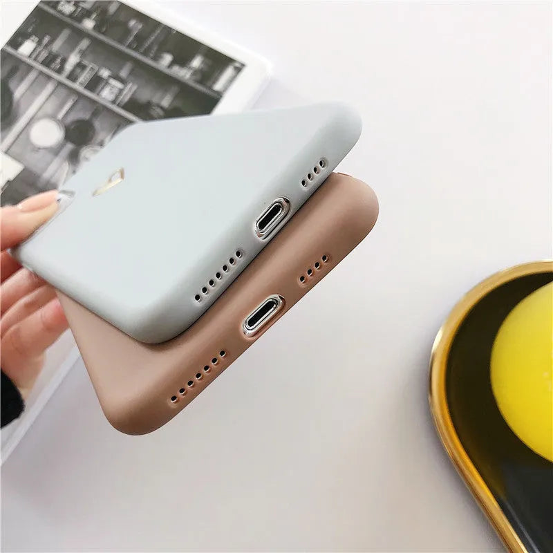 Hand painted love phone case TPU matte finish with bronzing love design for iPhone, Brown or Grey