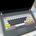 14-inch Lenovo laptop keyboard with colourful silicone protective film cover showing full key coverage