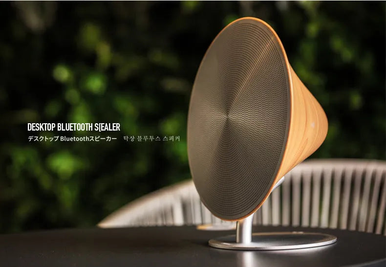 M23 wooden subwoofer Bluetooth speaker in Black with USB port and fabric grille