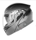Motorcycle Bluetooth helmet with flip front dual lens visor, ABS shell, DOT ECE certified, available in black and white colours
