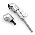 Silver 105 degree right angle driver with magnetic lock and 1/4in hex shank