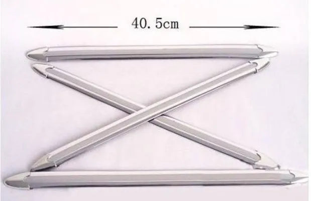 Set of 4 silver electroplated car anti-collision bumper protector strips 41cm long